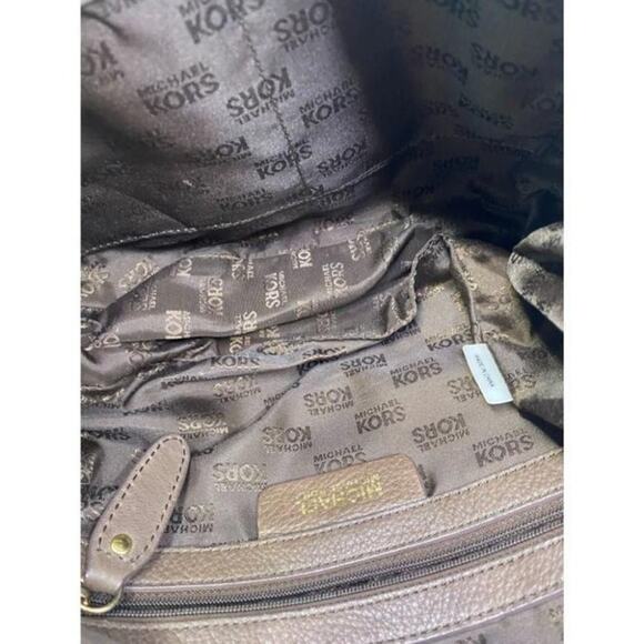 michael kors all over logo brown beige jacquard fa - Picture 10 of 11